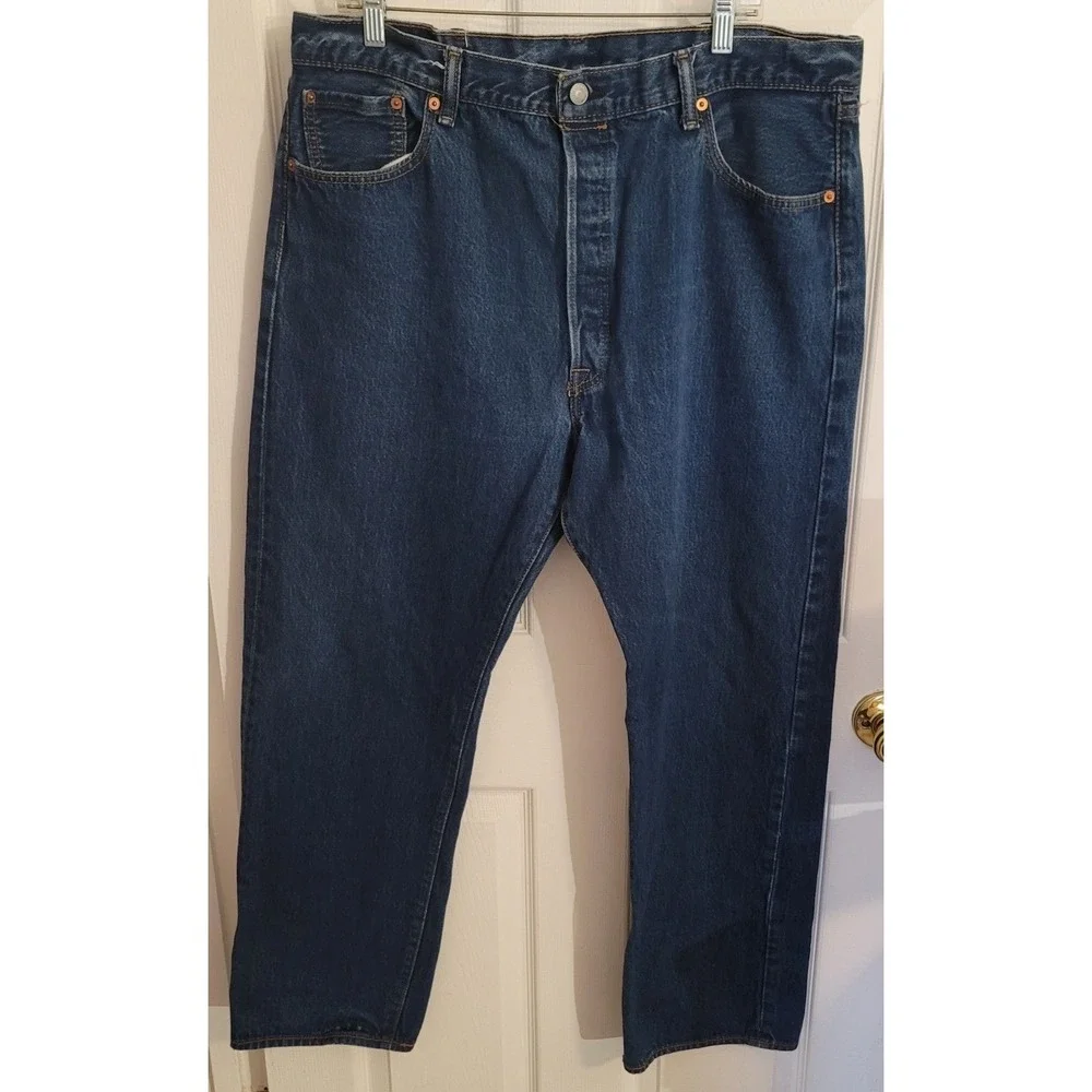 Levi's 501 Original Fit Jeans Mens 42x30 Blue Straight Leg Button Fly 00501-0000